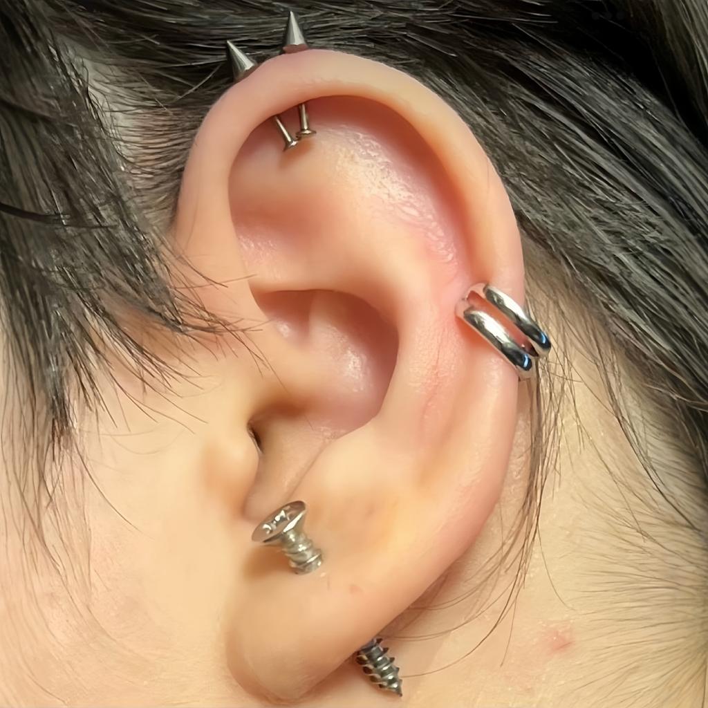 Multiple Colors Small Stainless Steel Screw Men's Studs Earrings Women Punk Gothic Black Tragus Piercing Ear Jewelry Accessories