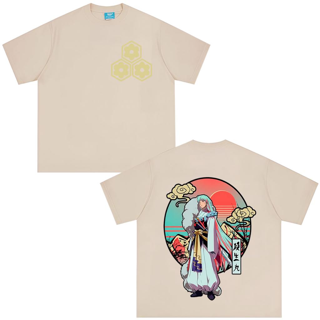 Japanese Anime Inuyasha Sesshoumaru T-shirts Men Women Clothing Casual Cotton Tee Tops Loose Short Sleeve Oversized Streetwears