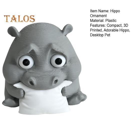 Грустный малыш бегемот 3D печатный бегемот орнамент миниатюрная фигурка бегемота настольное коллекционное украшение бегемота для домашнего офиса