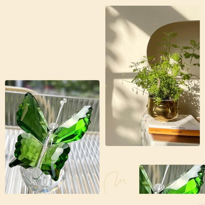 Хрустальная фигурка бабочки 62KD с шарообразной подставкой, летающая бабочка, хрустальный орнамент, статуэтка, стеклянная фигурка животного, коллекционные фигурки