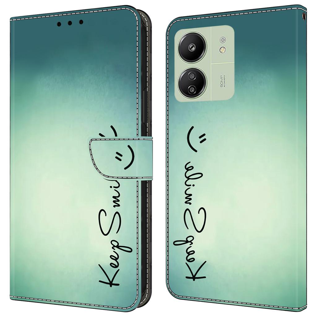 Для Xiaomi Redmi 13C 4G/13C 5G/Poco C65 4G/Poco M6 5G/13R 5G Чехол с рисунком из ПУ кожи, слоты для карт/наличных, чехол для телефона