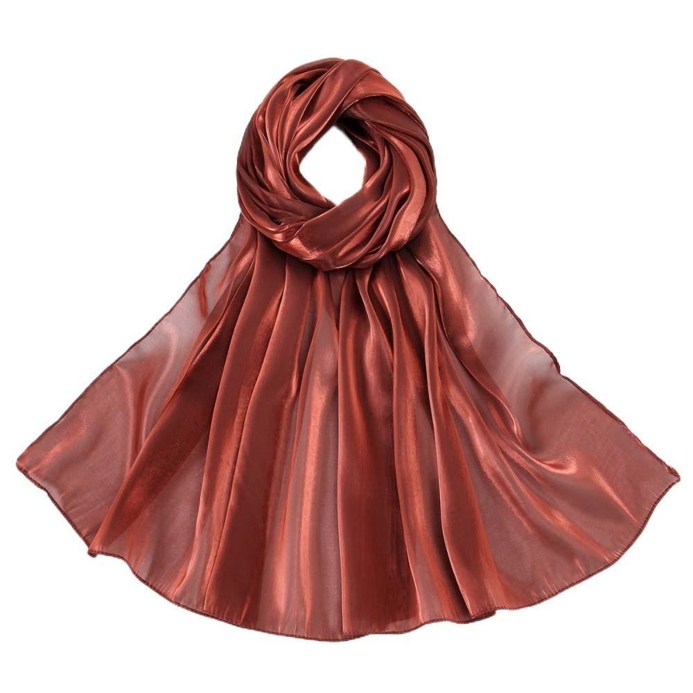 Long Chiffon Hijab Scarf Breathable Thin Large Shawl Sweet Smooth Silk Headscarf Women