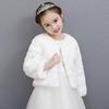 Red White Kids Girl Faux Fur Jacket Wedding Cloak For Communion Dress Flower Girl Fur Bolero Cape Winter Jacket Coat