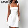 Летние женские платья Милое и пикантное элегантное однотонное короткое платье с бретелью через шею