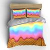 Rainbow Ice Cream Pattern Bedding Duvet Cover Set  (1*Duvet Cover 2*Pillowcases, without duvet insert)