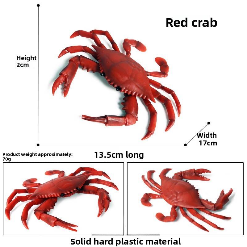 Crab Ocean Life Plastic Model Toy For Children Learning Marine Biology And Aquarium Decor