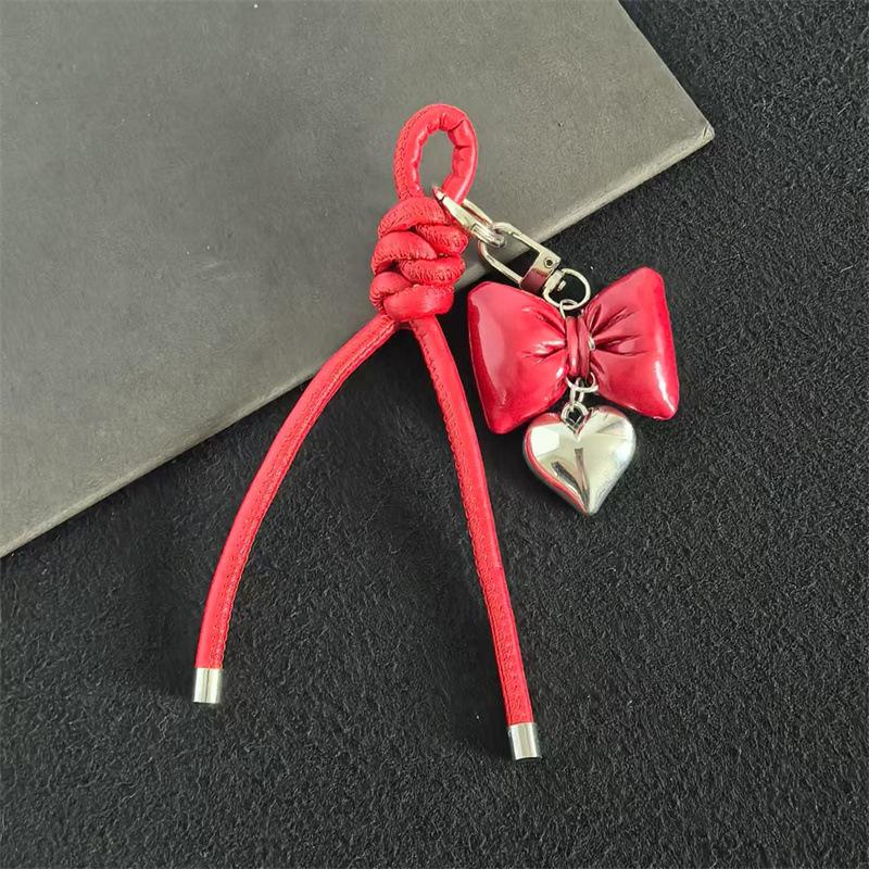 Серия Сердце Кожаный Сумка-бант Подвеска Брелок Ювелирное изделие Подарок Украшение Аксессуары