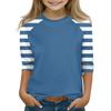 Tops For Youth Girls 4-16 Years Round Neck 3/4 Sleeves T-Shirts Trendy Tops Outfit Tees