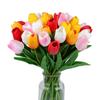 PU Tulip Simulation Flower - Decorative Plastic Bouquet for Living Room, Dining Table Ornaments, and Photo Props.