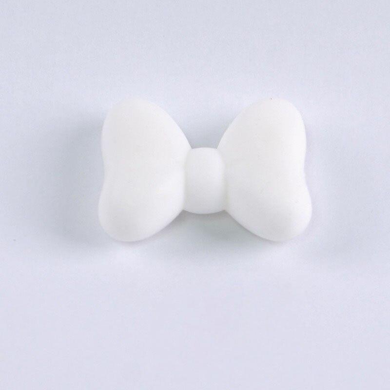 2 шт./лот Силиконовые бусины с бантом Без BPA Галстук-бабочка Прорезыватель для зубов младенца Бусина для изготовления ювелирных изделий своими руками Жевательный Подарок для прорезывания зубов у малышей