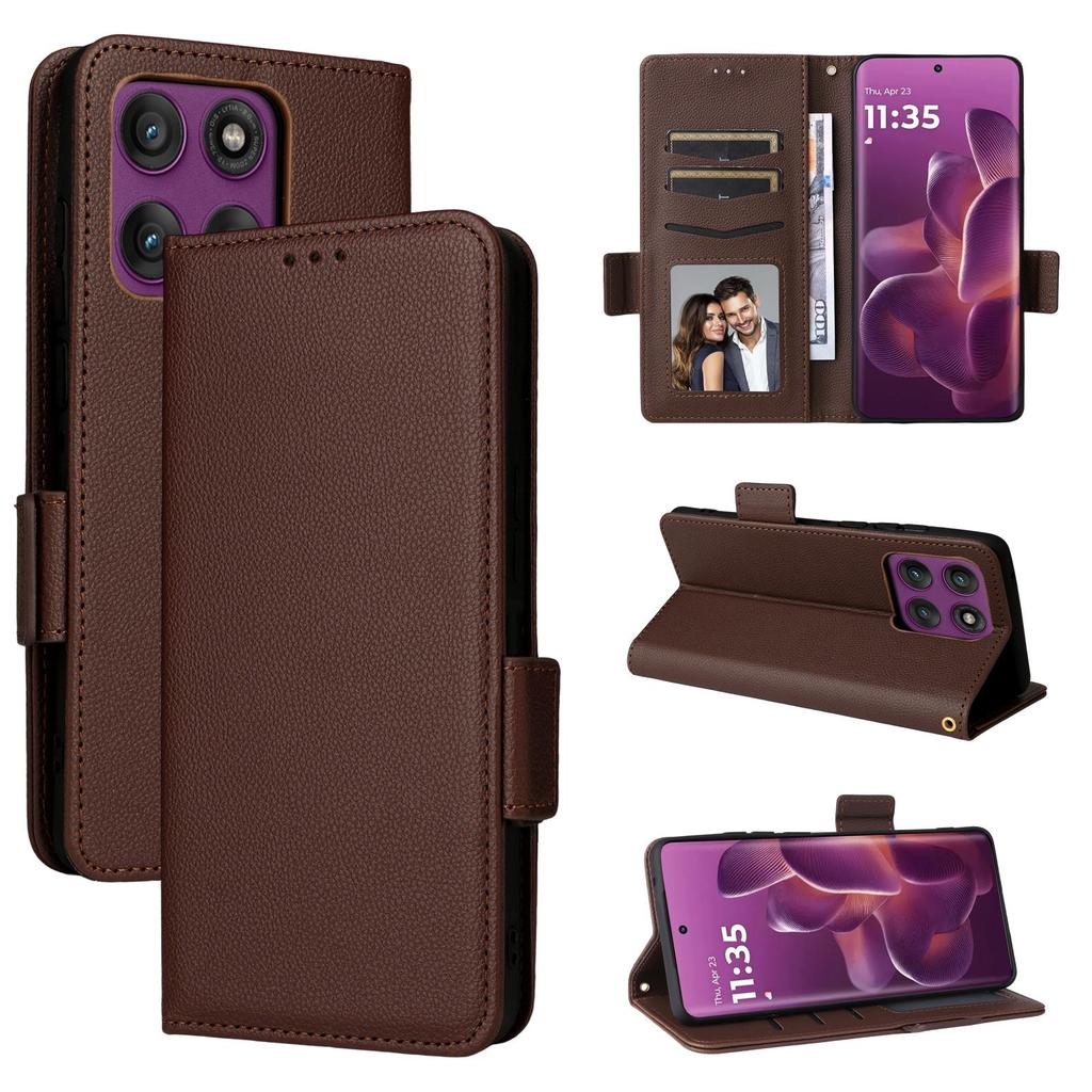 Flip Cover for Motorola Edge 60 Pro PU Leather Full-Body Protection With [RFID Blocking] Shockproof Durable Retro Phone Case