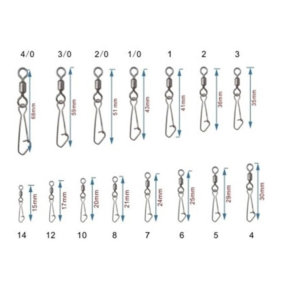 50 шт. прочный с крючковым замком рыболовный крючок вращающийся вертлюжок соединитель для снастей вертлюги рыболовный подшипник