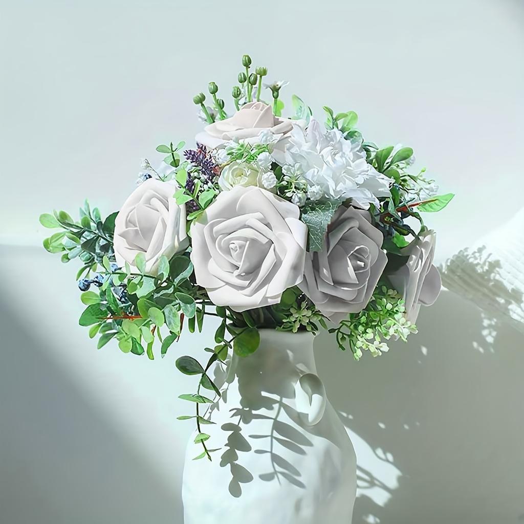 25pcs Artificial Flowers, Fake Flowers Roses W/stem For DIY Wedding Bouquets Centerpieces Arrangements Party Home Decorations
