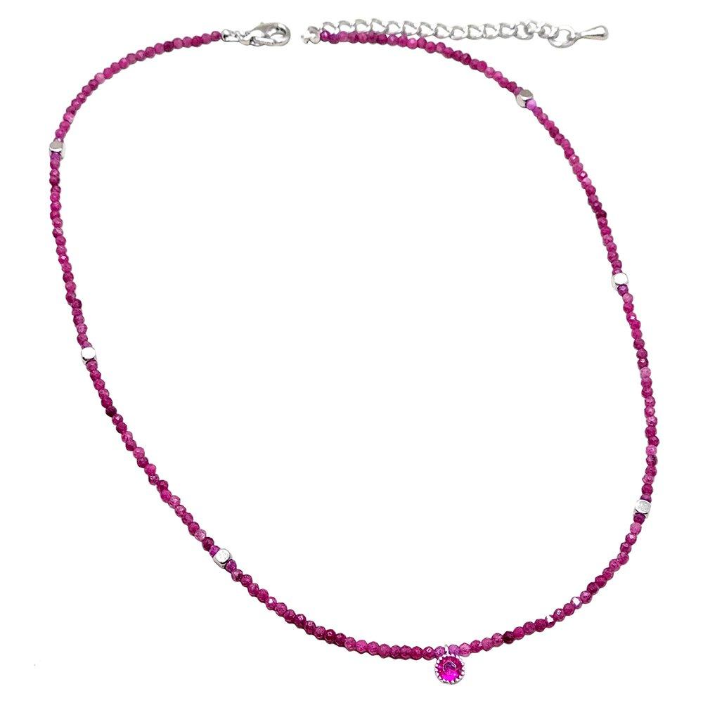 Тонкое ожерелье из необработанного рубина