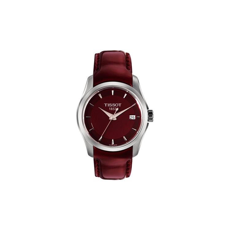 Tissot Kutu Collection Кварцевый механизм Водонепроницаемость 100 м Женские часы 32 мм Красный циферблат T035.210.16.371.01