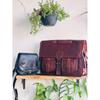 New Messenger Goat Leather Shoulder Satchel Handmade Goat Leather Brown Bag ( Free Sling Black Bag Size - 9 X 7 X 3 In )