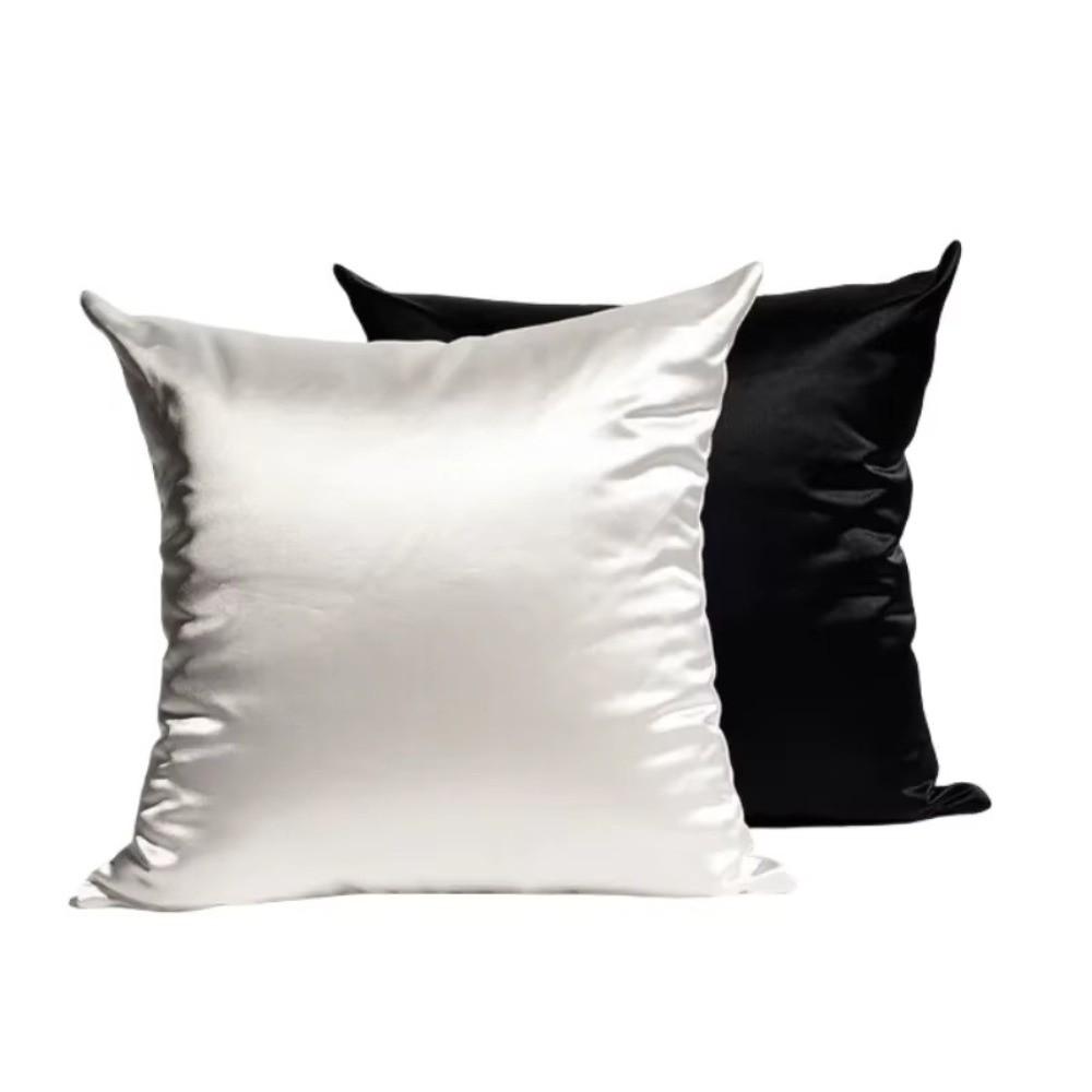 Candy Color Satin Cushion Cover Soft Solid Pillow Covers Imitated Silk Pillow Case for Sofa Chair