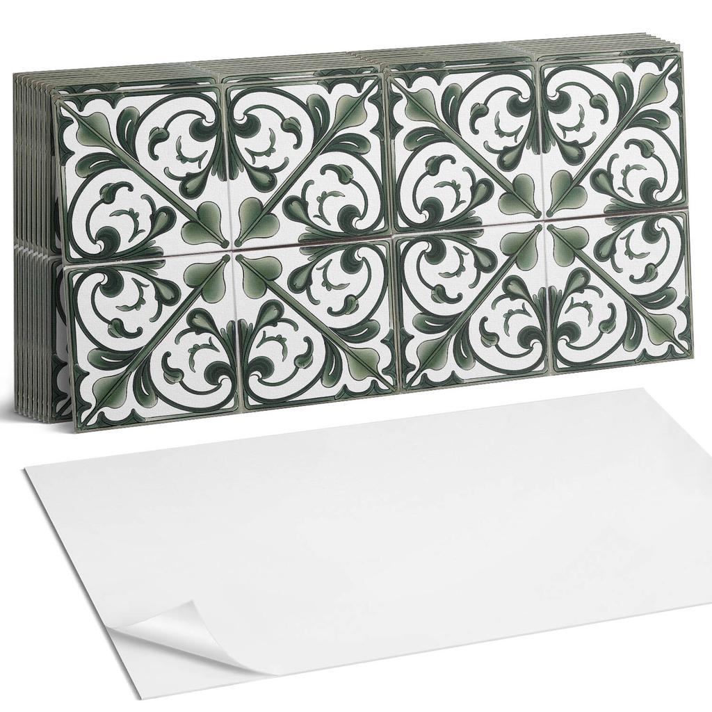 Zestaw Kafelków Winylowych Pcv Wzór Roślinny Z Ornamentami 10X40X20 Cm