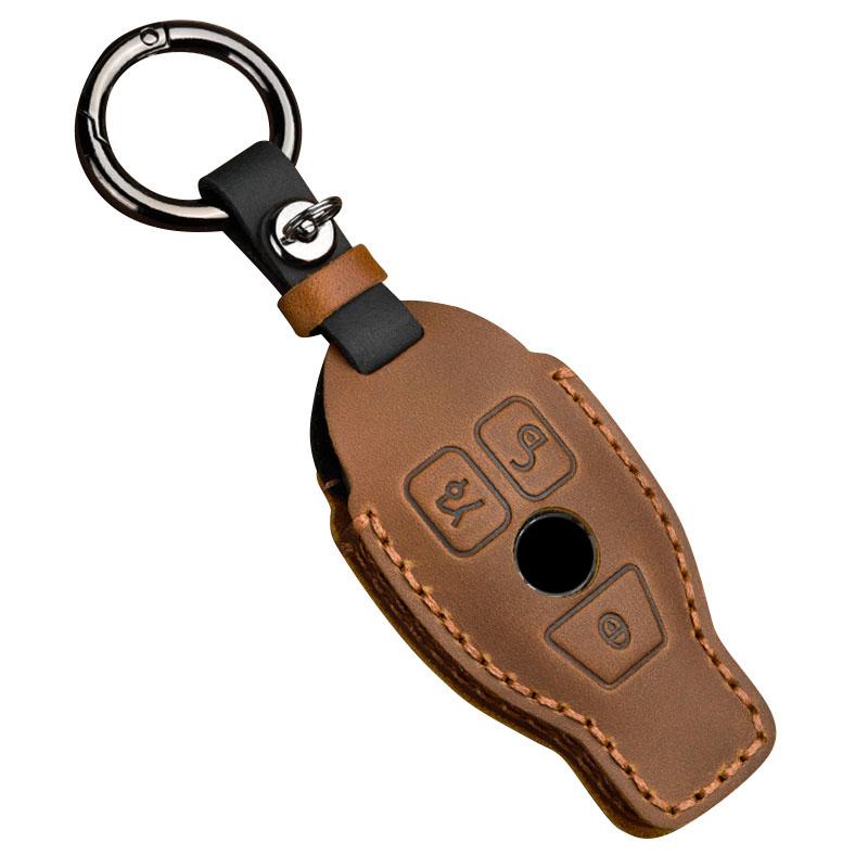 Leather Car Key Case Cover For Mercedes Benz W211 W204 A B R G Class GLK GLA GLC GLR W210 W176 W202 W463 Accessories Protector