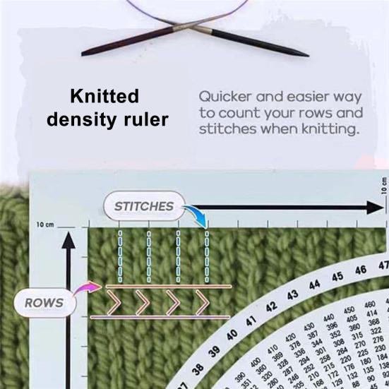 Инструмент для конвертации калибров вязания Многофункциональный калькулятор счетчика вязания Линейка плотности Пэчворк Вязание крючком Лоскутное шитье Измерительная линейка