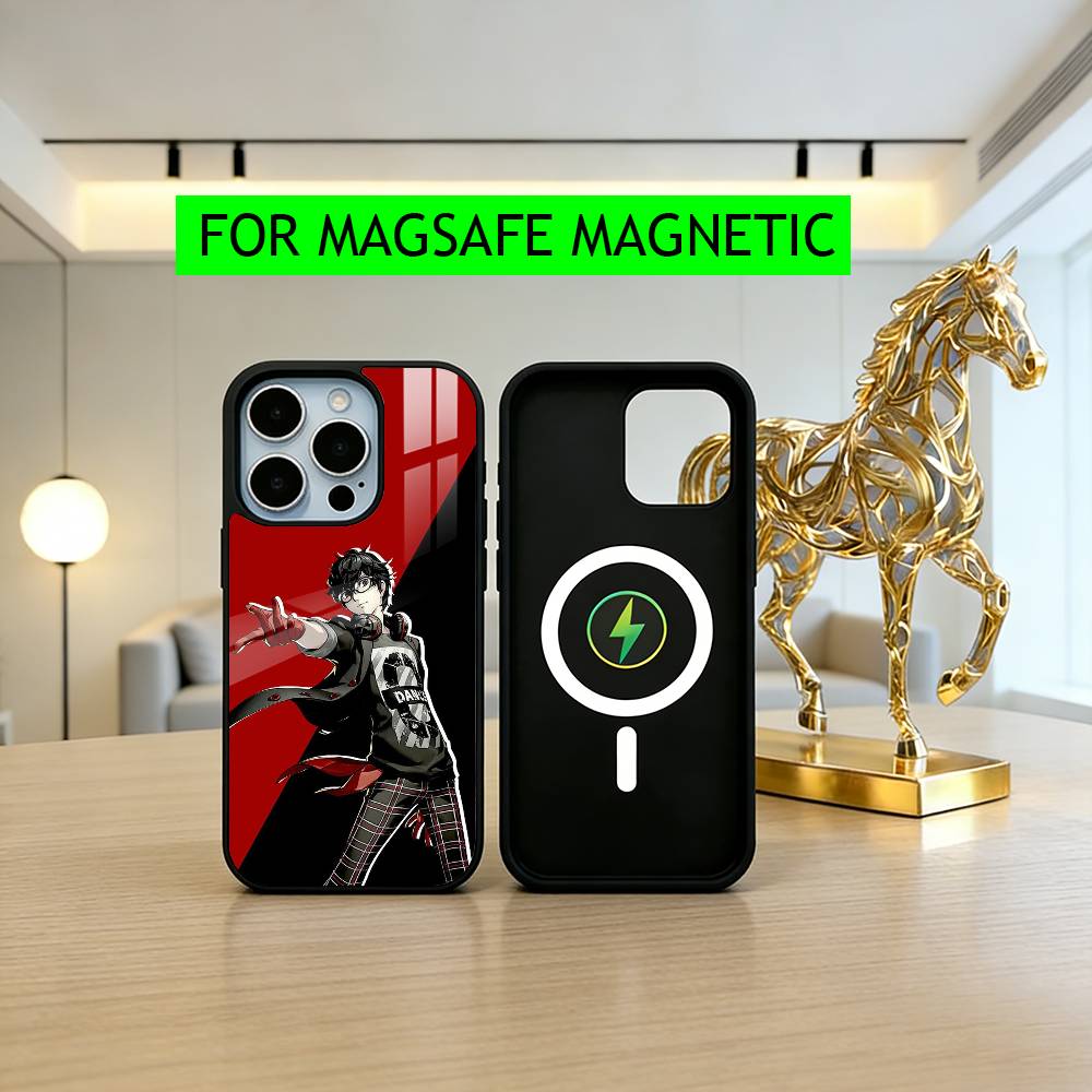 Чехол для телефона P-Persona 5 COOL Аниме для iPhone17,16,15,14,13,12,11 Plus,Pro Магнитный с Magsafe Беспроводная зарядка