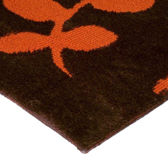 Tapis à motifs petites feuilles orange 120x170
