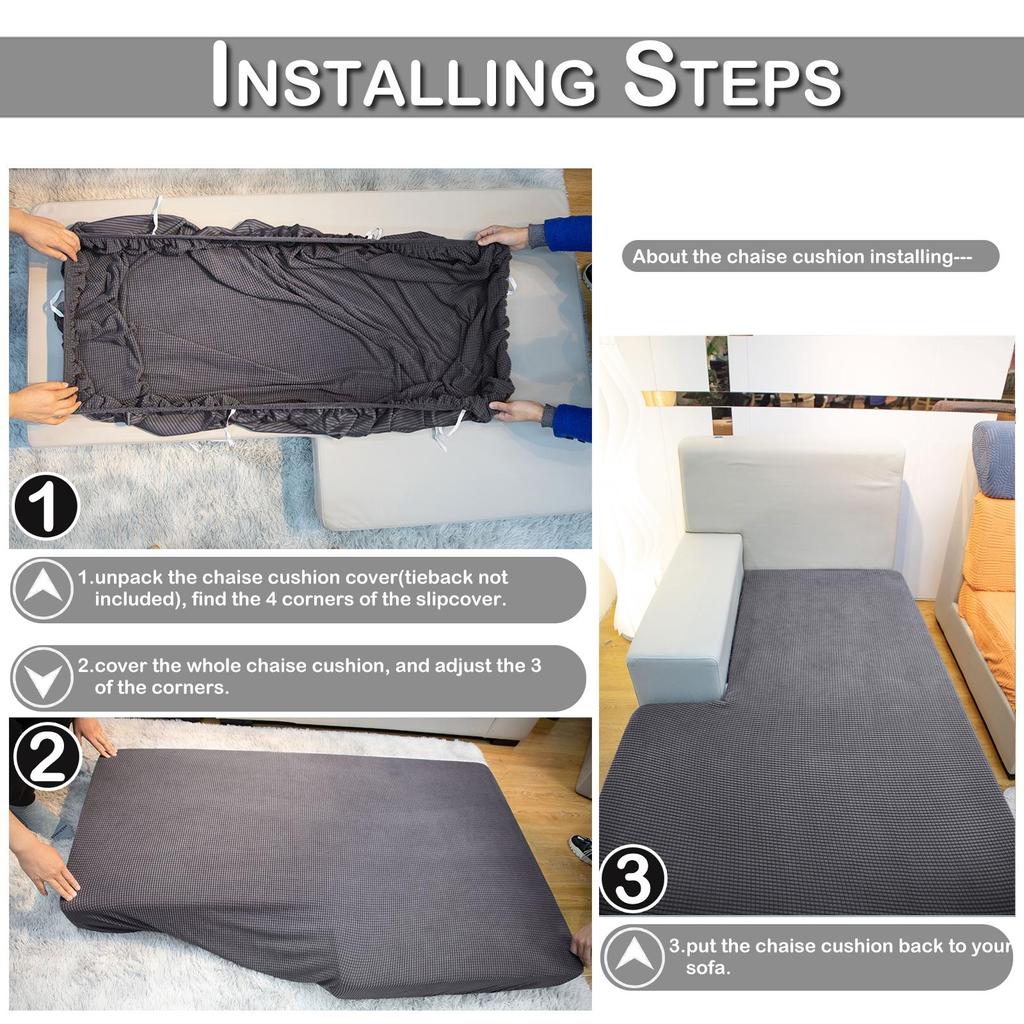 1 Piece Waterproof Stretch Jacquard Cushion Cover with Checks Extra Large Sofa Cushion Furniture Protector Sofa Cover Soft Flexibility