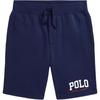 Polo Solid Color Elastic Waist Letter Logo Casual Shorts Kids Shorts Navy-Blue 323958164-001