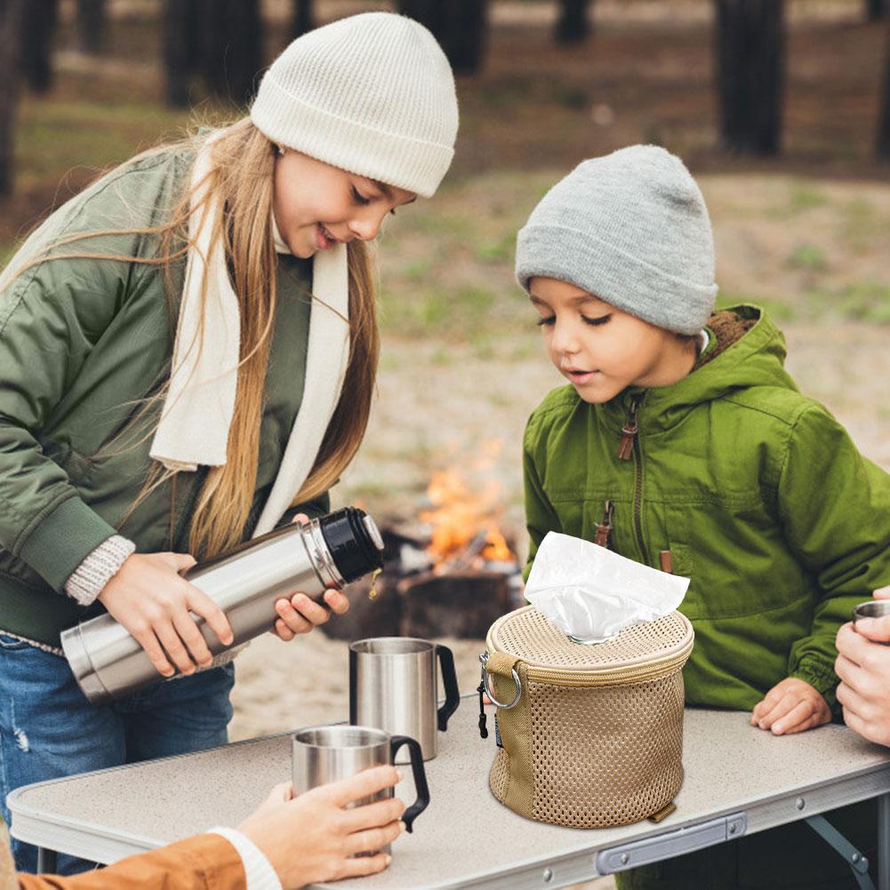 Портативный чехол для салфеток для кемпинга на открытом воздухе с крючком, сумка для хранения рулонов бумаги, контейнер для салфеток для пикника, походов, кемпинга