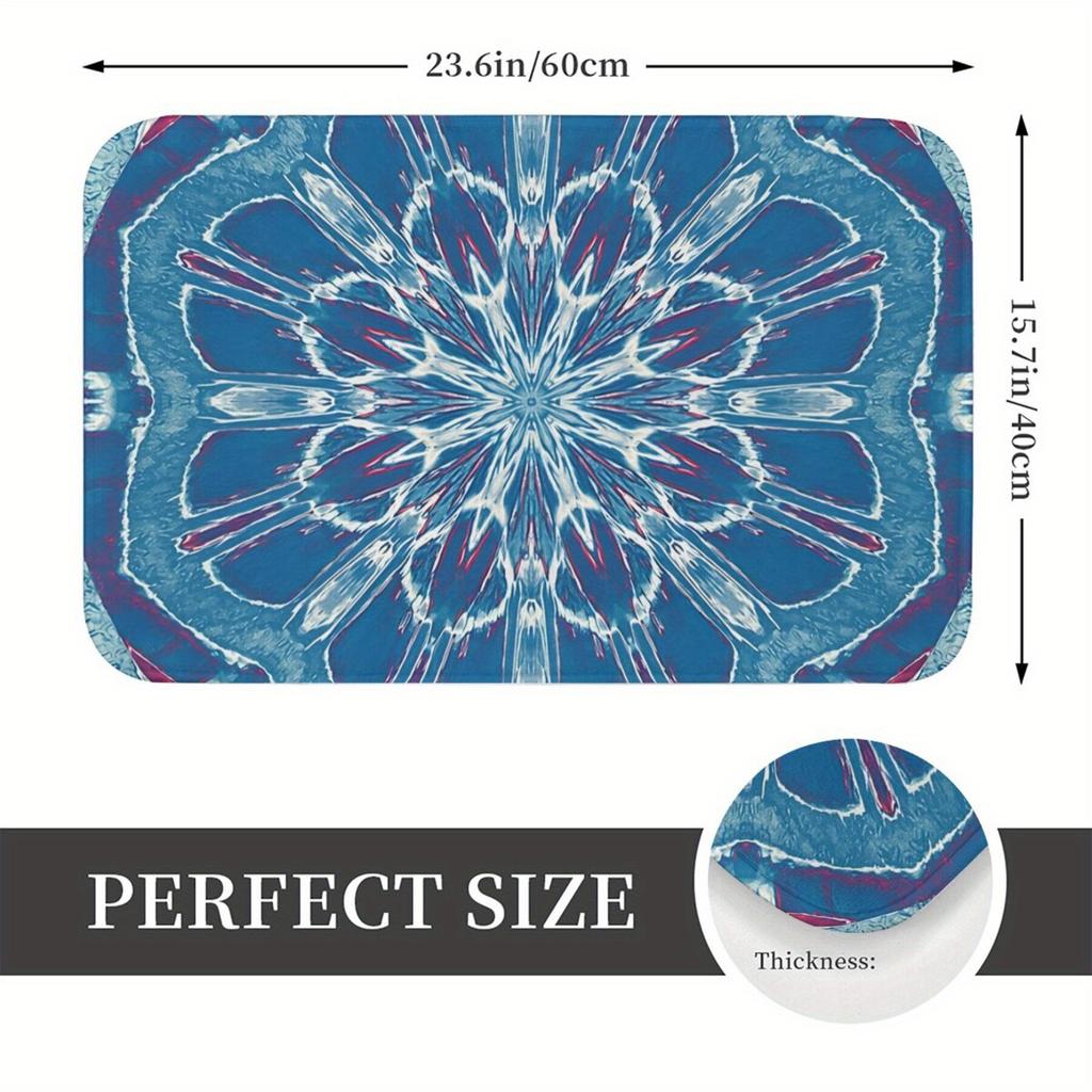 Modern Abstract Blue Swirl Pattern Door Mat Rug for Entrance Hallway Waterproof Home Floor Protector Mats 40x60cm