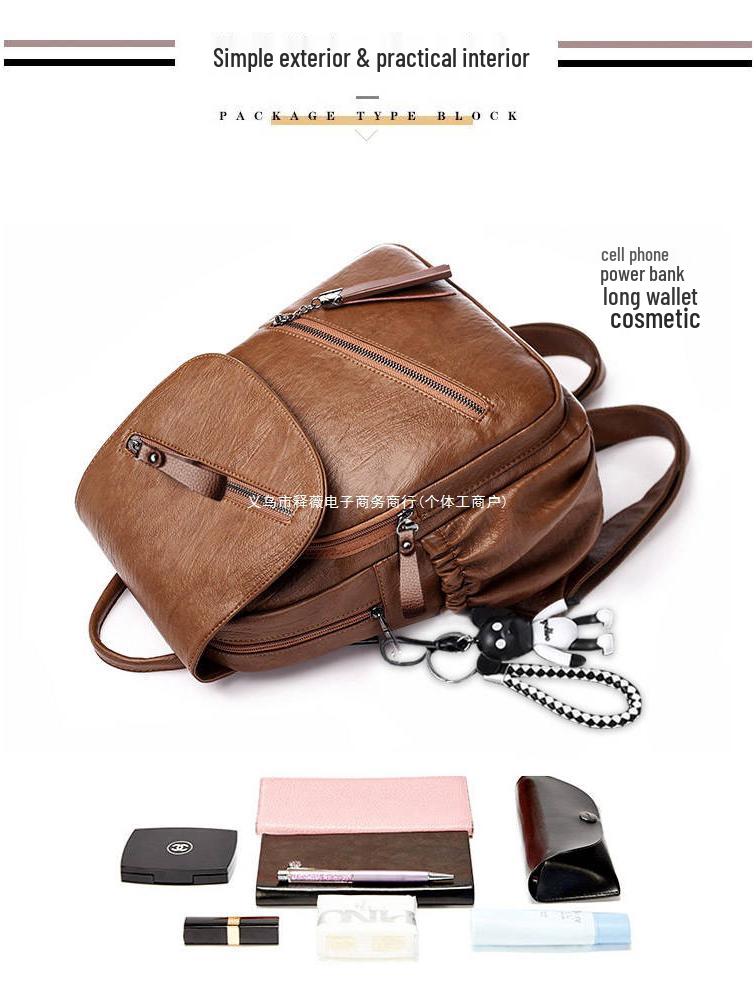 Женский тренд 2025 года, универсальный рюкзак из мягкой кожи в корейском стиле, школьная сумка большой вместимости