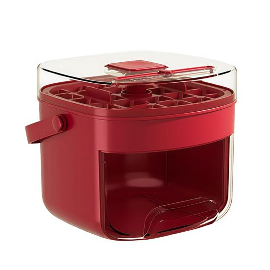 2-in-1 Press-Release Ice Cube Tray with Storage Bin 48-Cavity Double-Layer Ice Maker for Freezer BPA-Free Ice Storage Container for Home Camping Party