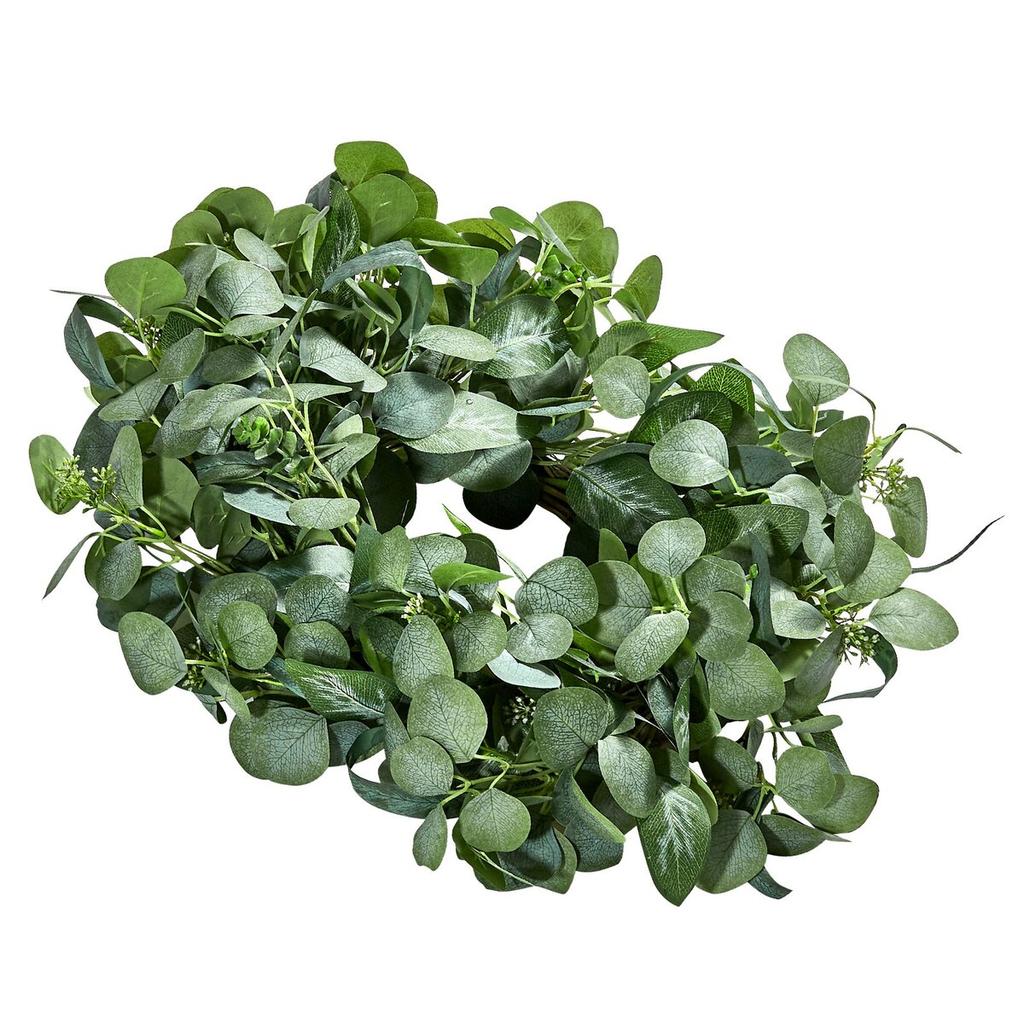 Artificial Decorative Wreath 26 in Green Eucalyptus Leaves Year Round