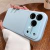 Жидкий силикон Задняя панель Жесткий ПК чехол для iPhone 17 16 15 14 13 Pro Max Однотонный Чехол с большим окном для iPhone 17Pro 17 ProMax
