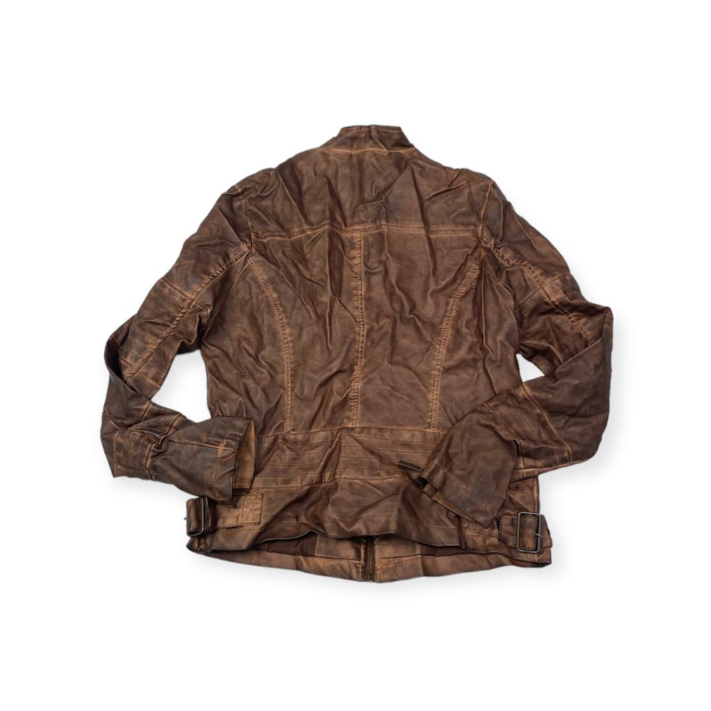 Brązowa kurtka damska ramoneska J2 ombre M - Used