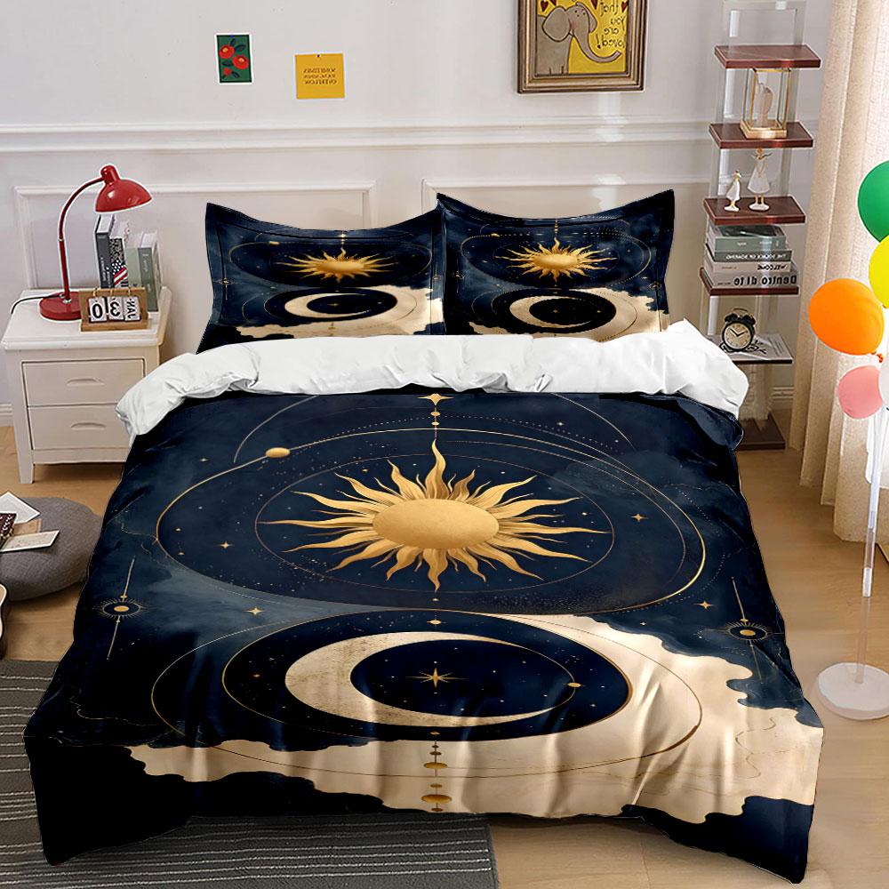 Golden cosmic dreamscape whispers. Bedding sets Duvet covers Pillowcases(1* Duvet Cover 2* Pillowcases without duvet insert)