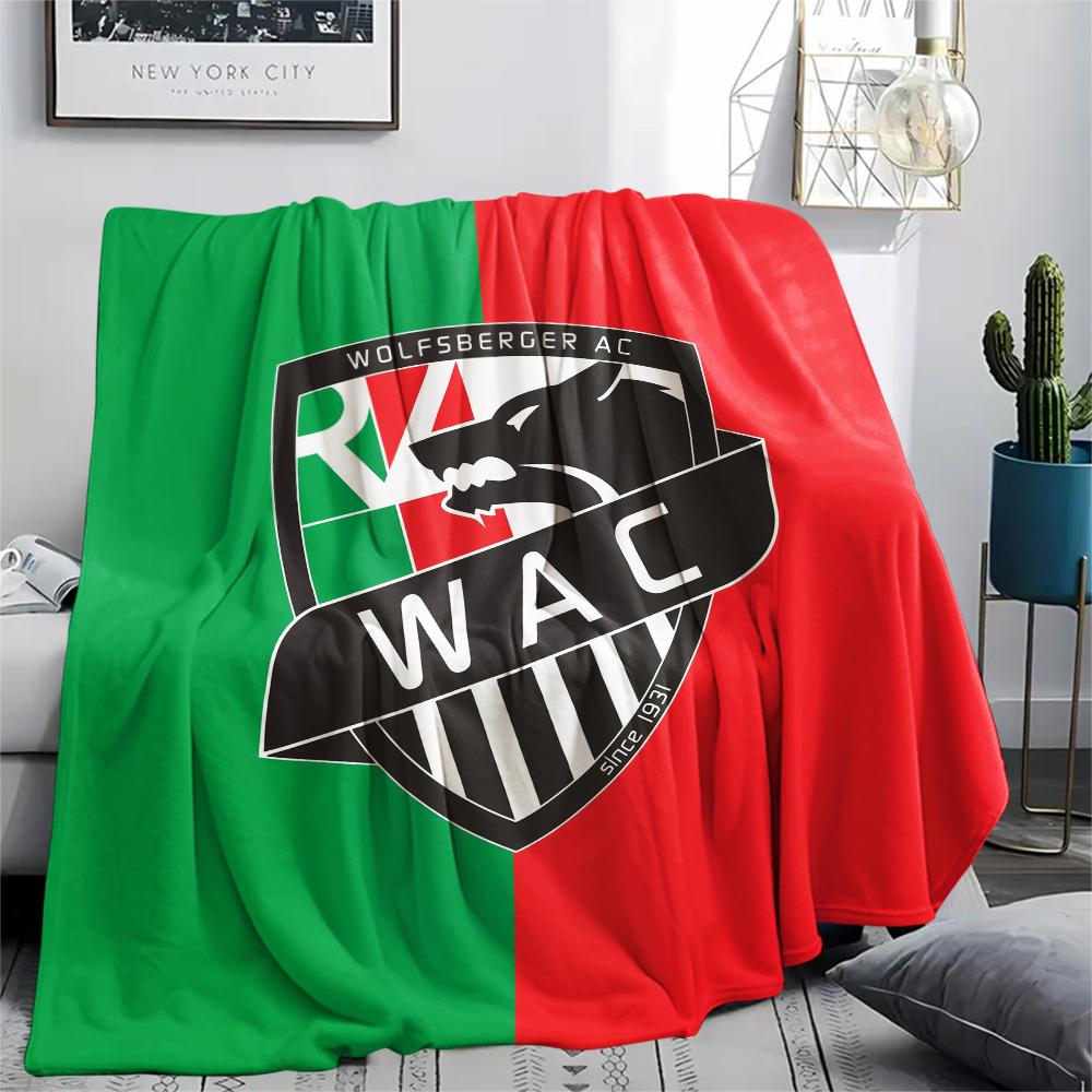Wolfsberger AC pattern Flannel Blanket, High quality Comfortable for All Seasons, Home Decor, Warmth and Comfort, Perfect for Gifts.