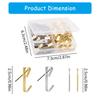 40Pcs Metal Picture Hangers with Nails Heavy Duty Picture Hanging Hooks Hardware Picture Hanging Kits On Wood/Drywall