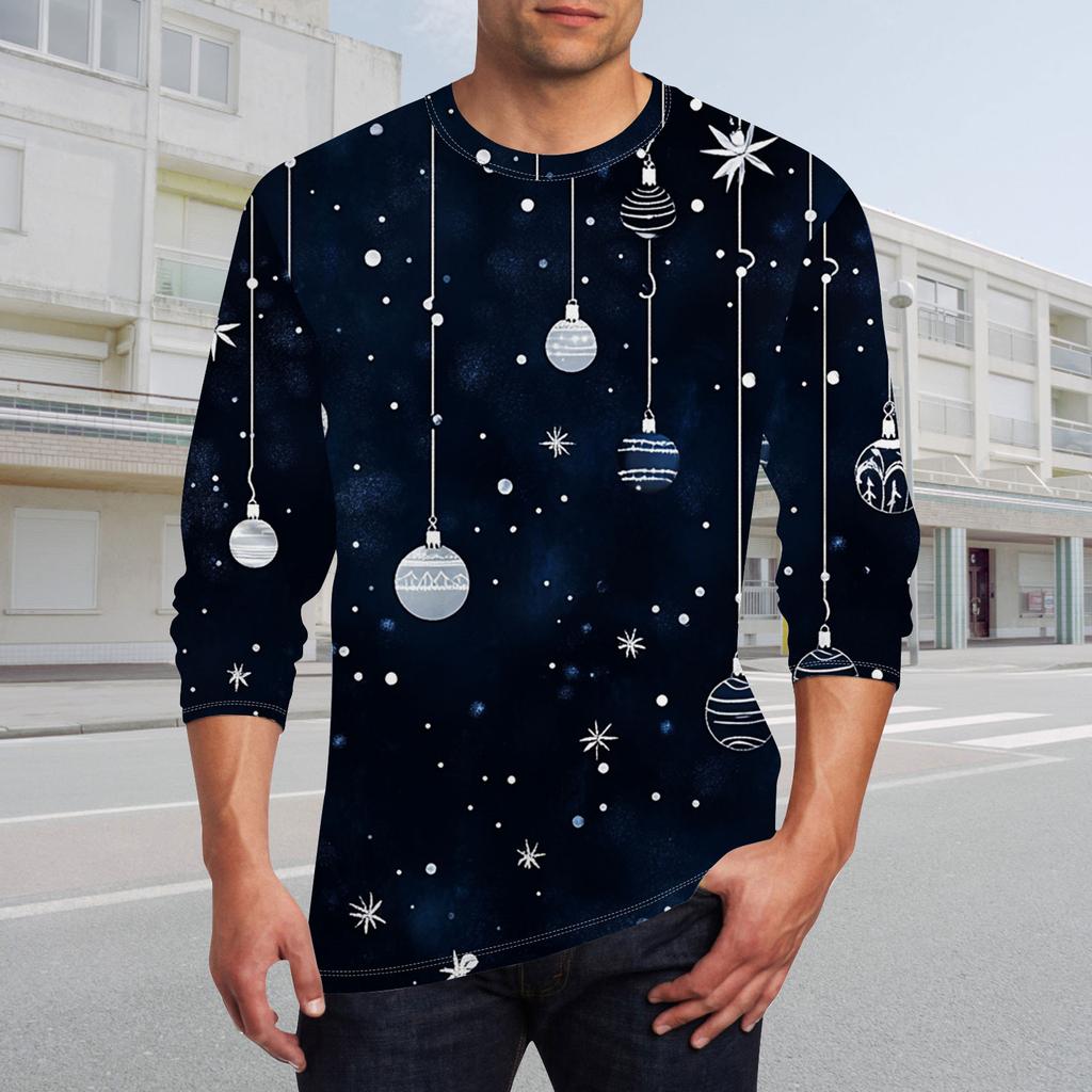 Men's T Shirt O-Neck Clothing Apparel Outdoor Long Sleeve Print Fashion Designer Vintage