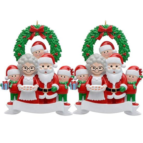 Рождественский кулон Семья Санта-Клауса Подвесной кулон Классические цвета Семейная тема Праздничная атмосфера Декор