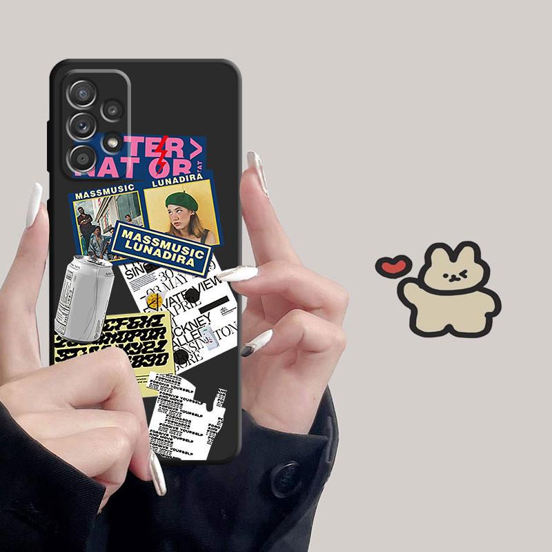 Чехол для Samsung Galaxy A71 A32 A53 A32 A51 A13 A21s A12 A50 A52 4G 5G A02s Celular Street Punk Design Black Original Fashion