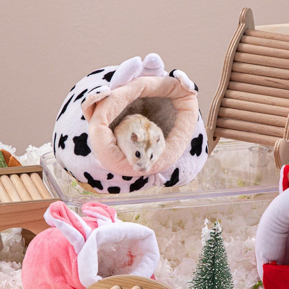 Warm Hamster Cotton Nest Cartoon Hamster Hideout Cute Guinea Pig House for Winter