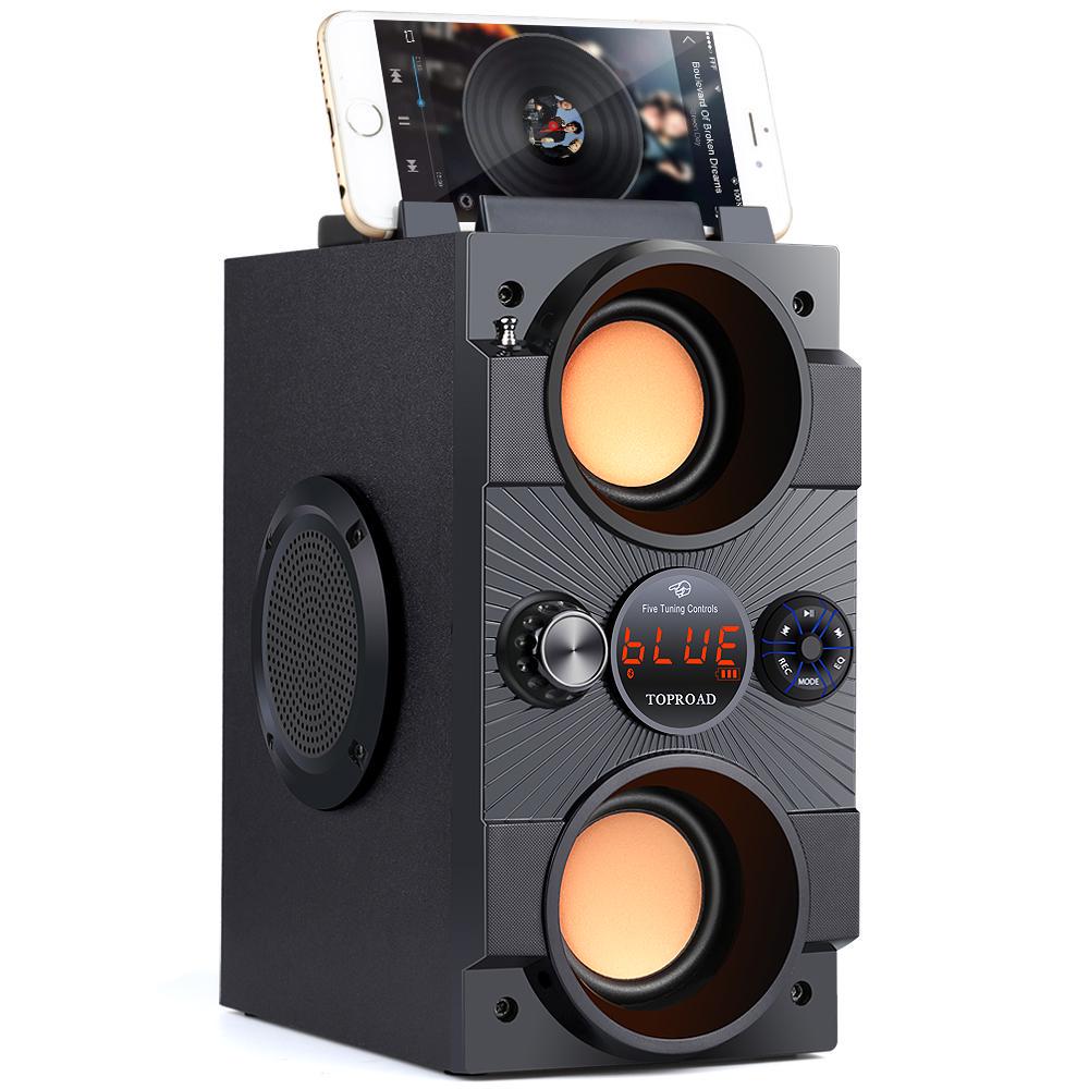 TOPROAD Портативный Bluetooth Динамик 30 Вт Большой Мощности Тяжелый Бас Беспроводные Колонки Сабвуфер Поддержка Дистанционного Управления FM Микрофон TF AUX USB