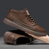 FashionLeather Мужская повседневная обувь на шнуровке с высоким верхом Весенняя модная обувь для мужчин Удобная обувь для ходьбы на платформе Мужская обувь Tenis Masculino