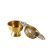 Makaibari Tea Strainer Gold with Drip Bowl | Premium Brass | Perfect for Long Leaf Teas