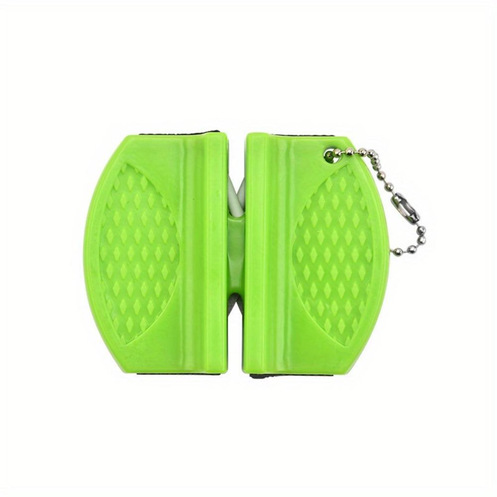 1pc Tungsten Steel Knife Sharpener, Mini Ceramic Rod Pocket Kitchen Knife Sharpener Tool with Plastic Handle for Camping and Outdoor Use