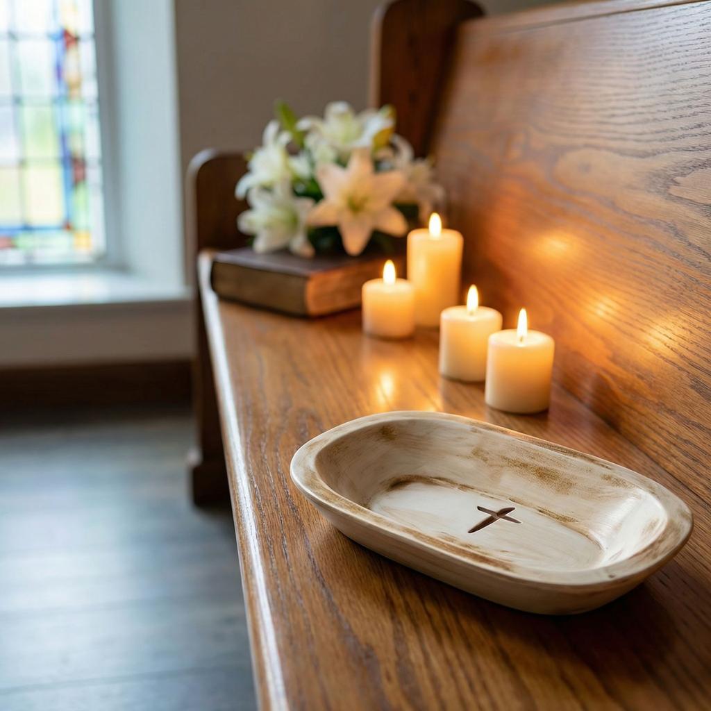 Маленькая миска для теста 'Молящийся' из смолы, Миска для молитвы с крестом, Религиозная миска для теста, Религиозные подарки для женщин, Декор в деревенском стиле, Сельский домашний декор