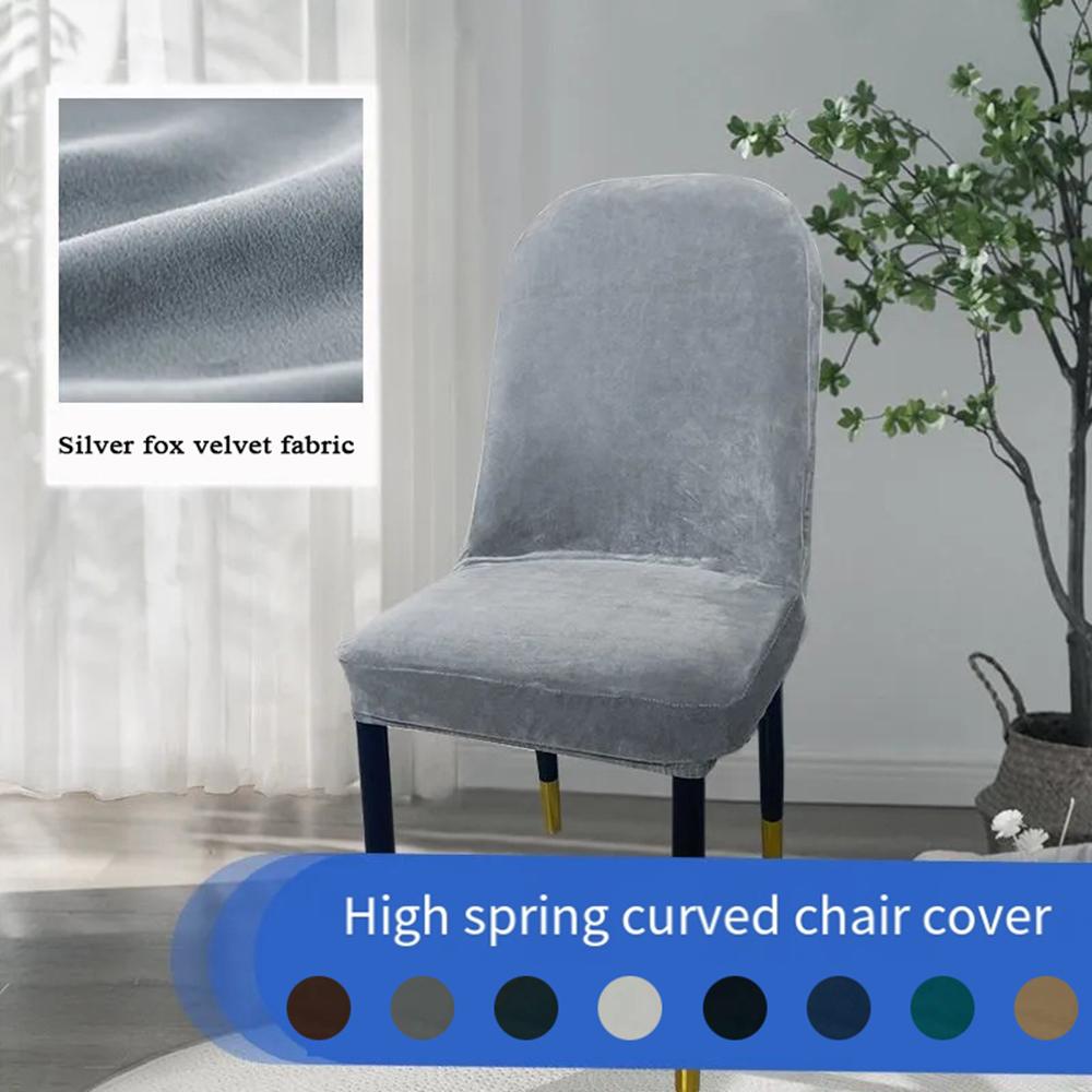 Stretch Slip Chair Case Chair Slipcovers Velvet Chair Cover Seat Case Seat Protector Case Dining Room Solid Color Seat Cover
