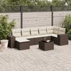 VidaXL Garden Lounge Set with Cushions 8 Pcs, Patio Sofas, Furniture Set, Outdoor Terrace Furniture, Brown 3222892