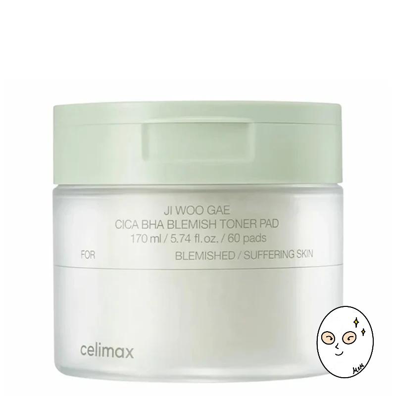 CELIMAX Ji Woo Gae Cica BHA Тонер-пэды от несовершенств 60 шт.